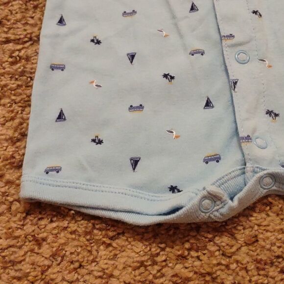 Carter's onesie infant size 6 months pelican applique navy blue nautical print - Picture 5 of 5